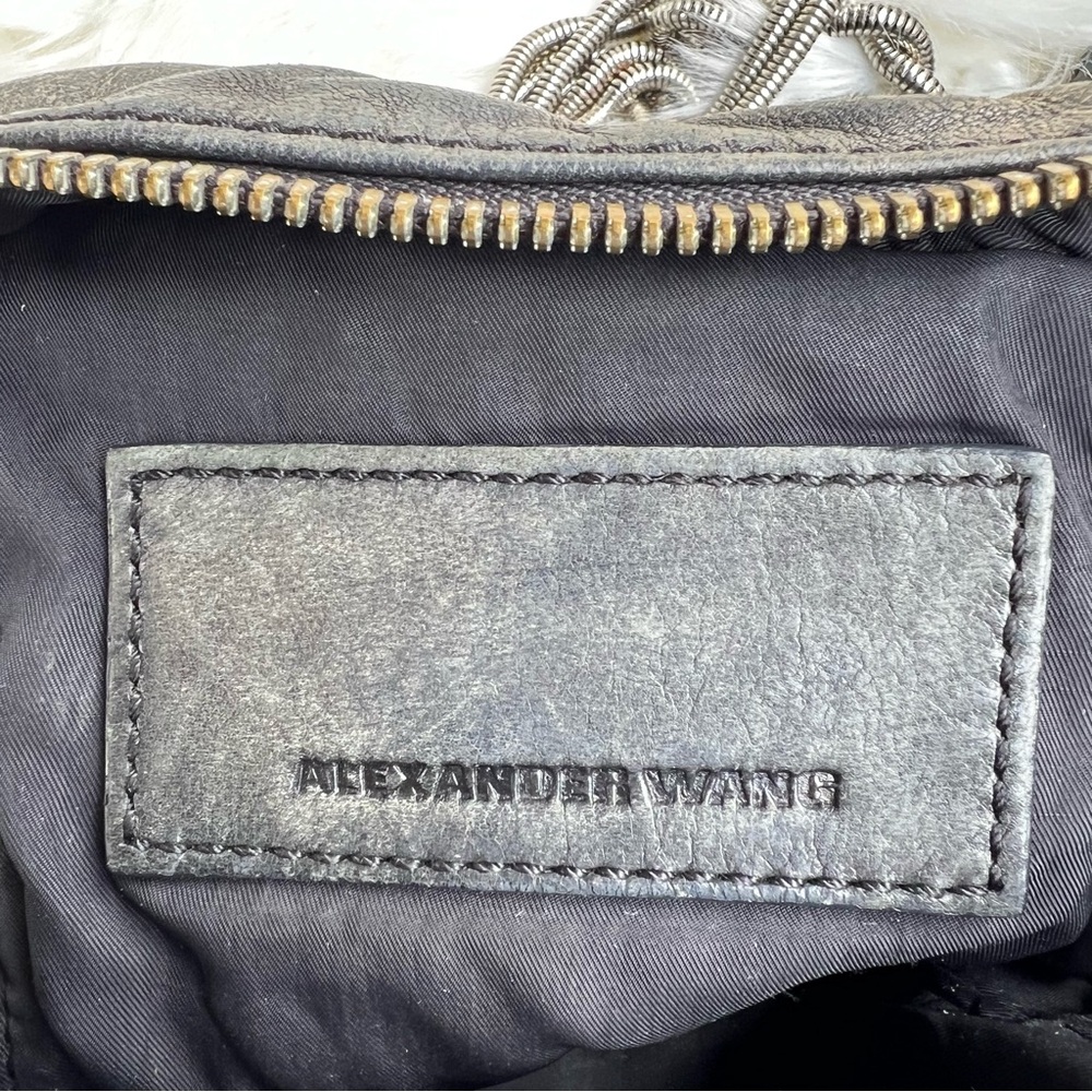 Alexander Wang Crossbody Bag Leather Distressed Grunge Rock - Picture 8 of 15